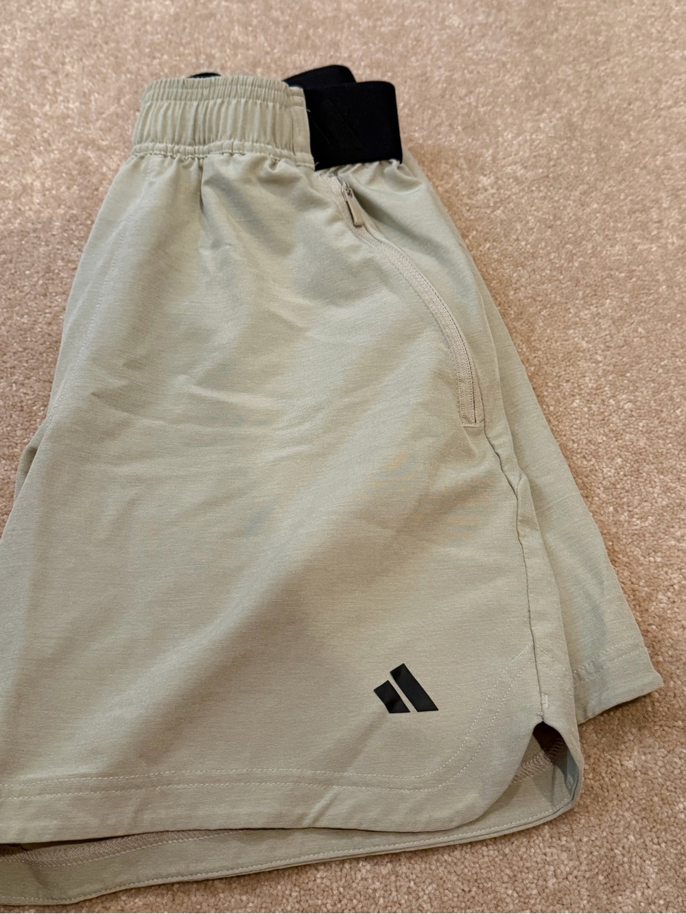adidas Men’s Sage Green Athletic Shorts with Black Logo